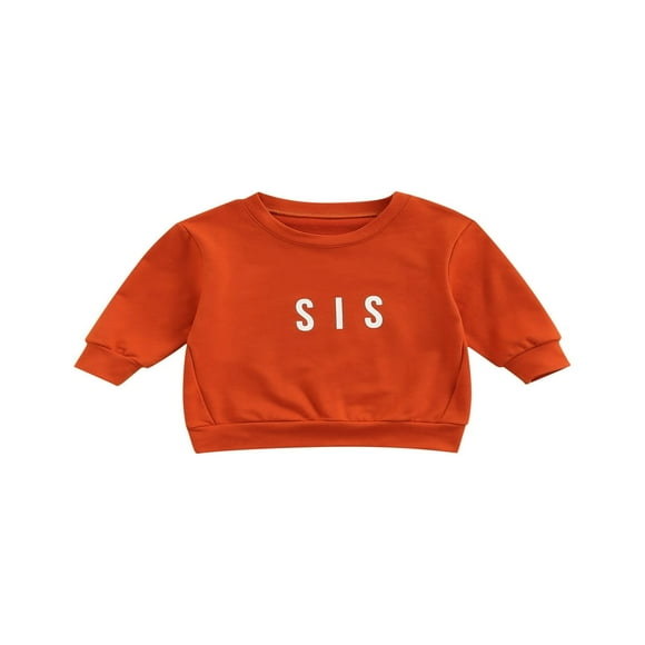 Toddler Baby Boy Girl Letter Print Sweatshirt Long Sleeve Pullover Sweater Tops Brother Sister Matching Clothes Beige Bubba 3-4 Years