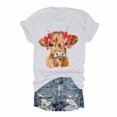 thumbnail image 1 of LUOGENLI T-shirts pour Femmes T-shirts Décontractés à Col Rond / Manches Courtes pour Confort et Style T-shirts Graphiques Amusants pour la Saint-Valentin Blanc P, 1 of 1