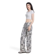 Women's Camouflage Cargo Pants High Waisted Straight Leg Y2K Baggy Trousers with Pockets