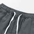 thumbnail image 7 of Domuza Mens Cotton Linen Yoga Beach Shorts Lightweight Workout Board Baggy Shorts Classic Summer Yoga Short Dark Gray XL, 7 of 7