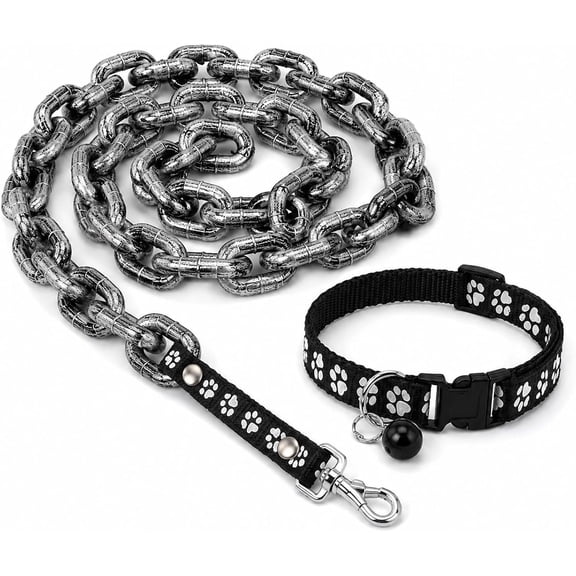 Funny Fake Dog Chain, Iron Paws Chain Dog Leash, Lightweight Plastic Metal Cute Dog Leash for Small Dogs, Puppy, Pet Walking Display