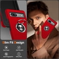 thumbnail image 3 of KOMI for Google Pixel 8 Case, Slim Fit Case for Pixel 8 with Ring Holder Kickstand [Military Grade Drop Tested] [TPU+PC] Dual Layer Shockproof Protective Phone Case for Google Pixel 8, Red, 3 of 5