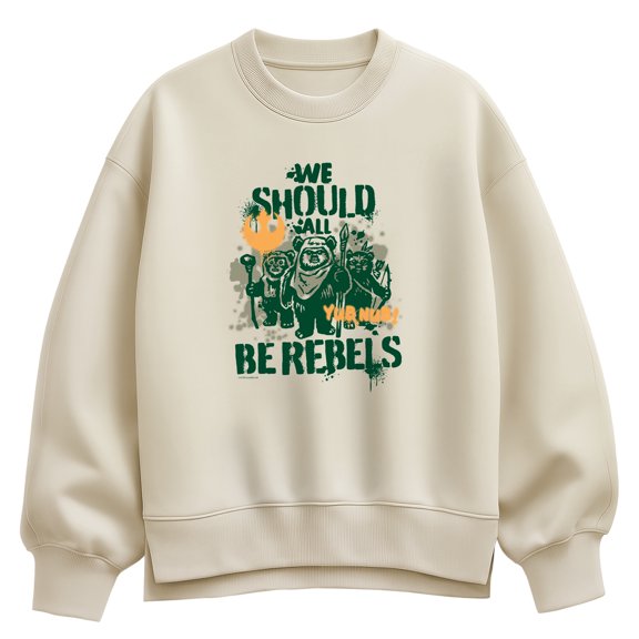 Star Wars - We Should All Be Rebels Ewoks - Women's Oversized Fleece Crew Sweatshirt