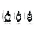 thumbnail image 2 of 3pcs Modern Abstract Thinker Art Statue Resin Sculpture Ornament Decor Supplies (Black), 2 of 9