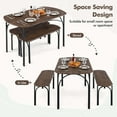 thumbnail image 6 of Costway 3 PCS 48" Dining Table Set for 4Rectangular Table & 2 Benches with Metal Frame, 6 of 10