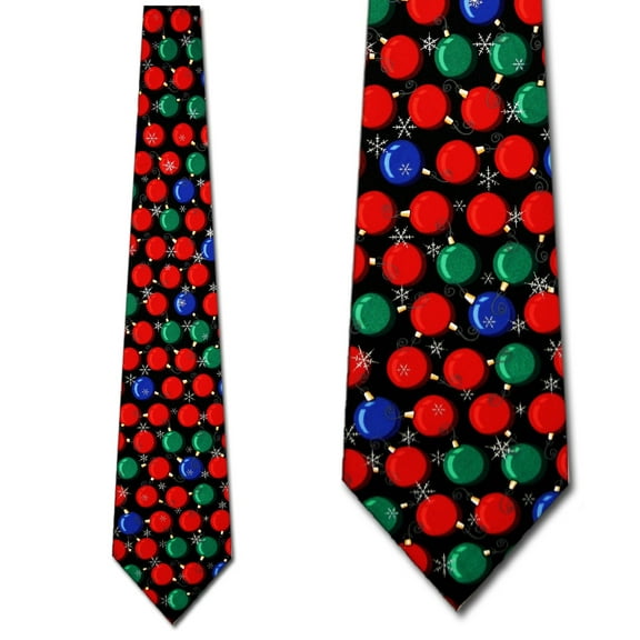 Ornaments on Black Necktie Mens Tie