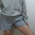 thumbnail image 2 of Women Y2K Striped Shorts Elastic Waist Cute Pajama Boxer Shorts Summer Pinstripe Lounge Pj Sleep Short Sleepwear Bottom, 2 of 6