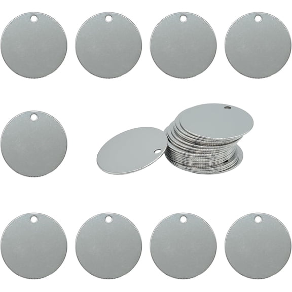 1.5 Inch Round Metal Engraving Blanks Stamping Blanks Stainless Steel Blank Tags 50 Pack