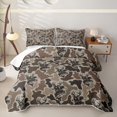 thumbnail image 2 of Feelyou Brown Camo Wildlife Twin Quilt Set for Men Boys, Rustic Woodland Animal Twin Coverlet Set, Olive Drab, 2pcs, 2 of 7