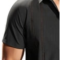 thumbnail image 6 of COSFO Mens Casual Button Down Shirts Short Sleeve Summer Black Shirt Beach Collared Loose Fit Men's Shirts S, 6 of 6