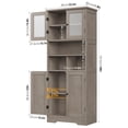 Homfa 58'' Tall Bathroom Cabinet with Doors and Shelves, Kitchen Hutch ...