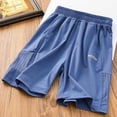 thumbnail image 5 of Splozh Summer Shorts Boys Lightweight Running Shorts Summer Comfortable Solid Color Sports and Casual Shorts Blue,11-12 Years, 5 of 5