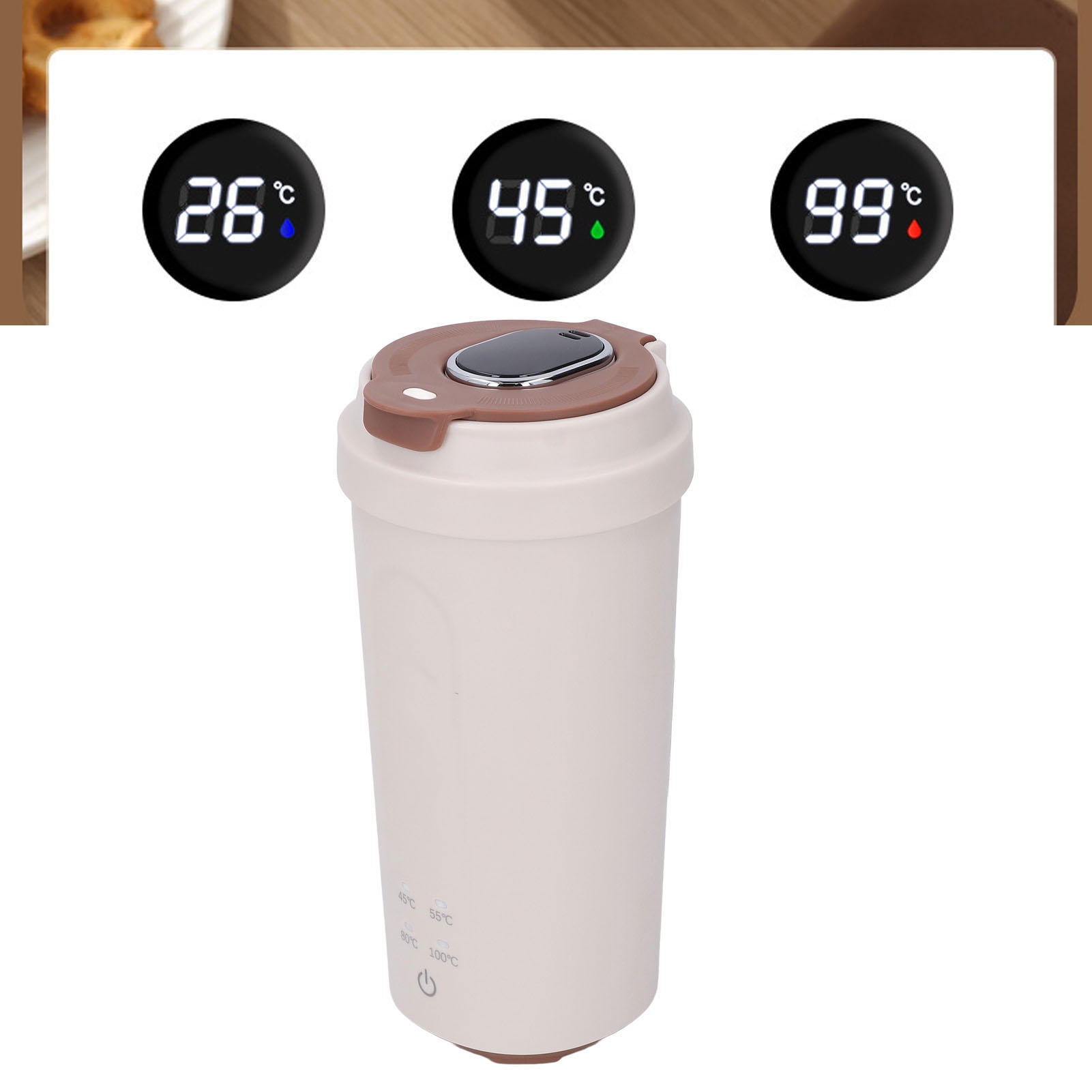 BOKYAN Portable 500ml Electric Kettle 300W – USB‑Powered, 45℃/55℃ Heat‑Preserve, Stainless Steel, Travel‑Ready Baby Formula Heater