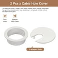 thumbnail image 3 of Uxcell 2Pack 1.38Inch/35mm Cable Hole Cover ABS Desk Cable Wire Cord Grommet, White, 3 of 6