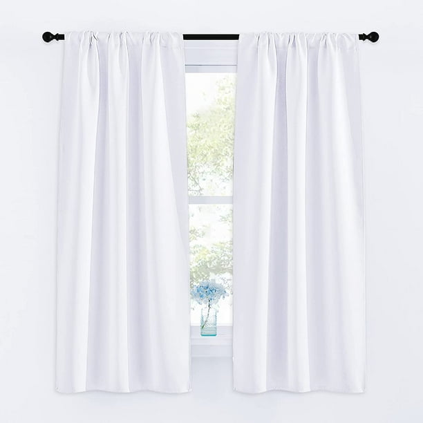 White Curtains For Bedroom Short Dries Small Window Home Decoration 34 Wide By 63 Long 2 Pcs Com Bedroom Short Curtains Dries, Wide Short Curtains