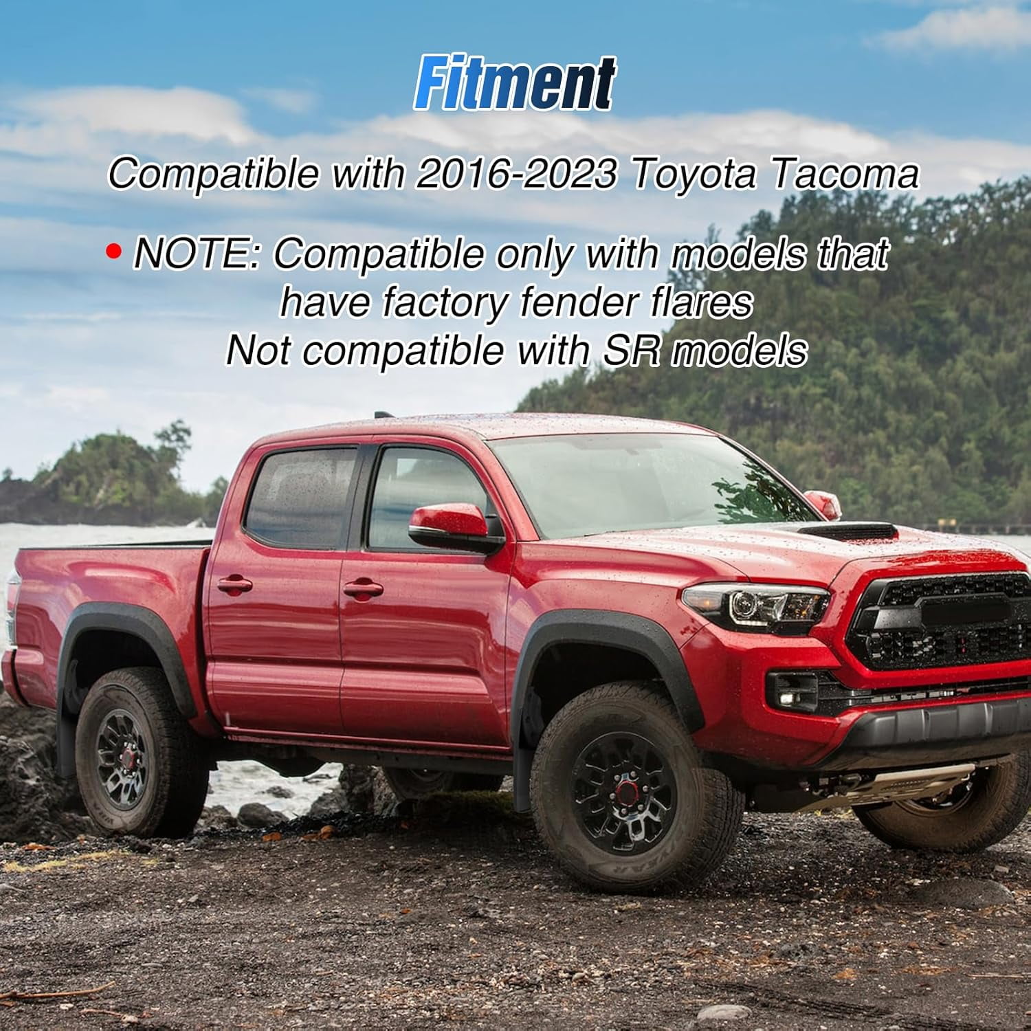 Nilight Mud Flaps for Toyota Tacoma 2016-2023, No Drilling Precision Fit Exterior Accessories Heavy-Duty Splash Guards Protection, Front & Rear Set