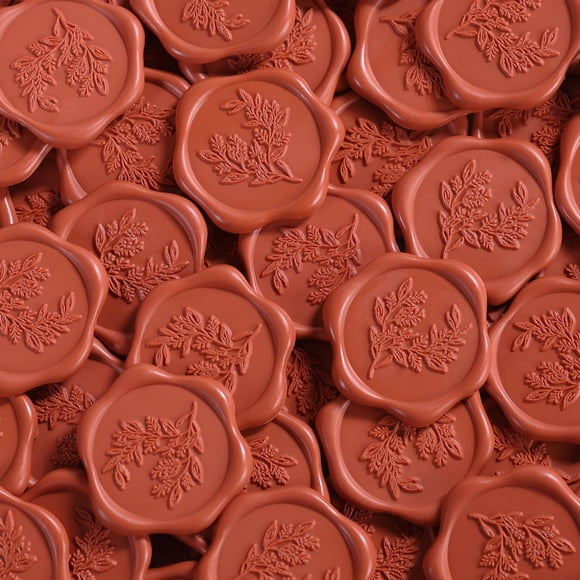 Pegatinas de Sello de Cera UNIQOOO 50 Piezas Naranja Terracota 3 cm
