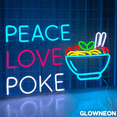 thumbnail image 3 of Glowneon Peace Love Poke Neon Sign, Hawaiian Poke Restaurant Led Sign, 3 of 5