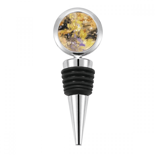Autumn Fall Oil Painting Art Still Life Flower Bottle Stopper Stainless Steel Rubber Reusable