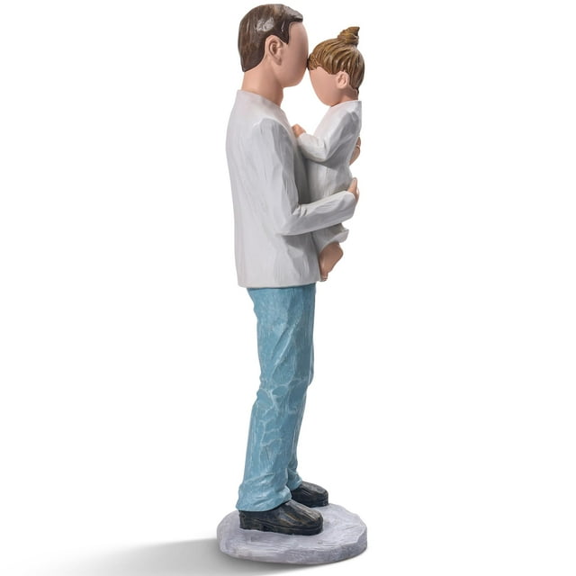 Estatuilla Yuideary de padre e hija de 20 cm pintada a mano