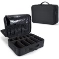 thumbnail image 1 of Bolsa de Maquillaje de Viaje Estuche Organizador - Bolsa de Cosméticos Impermeable Portátil con Hombro Ajustable y Divisor Ajustable para Pinceles y Herramientas de Belleza, 1 of 4