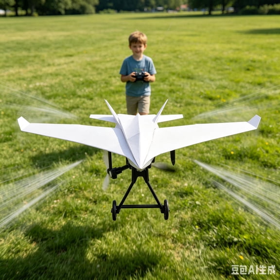 RC Paper Airplane Conversion Kit, 2 Propeller Remote Control Glider DIY Outdoor Flying Toy, Paper Plane Motor Upgrade Set (Paper Not Included)