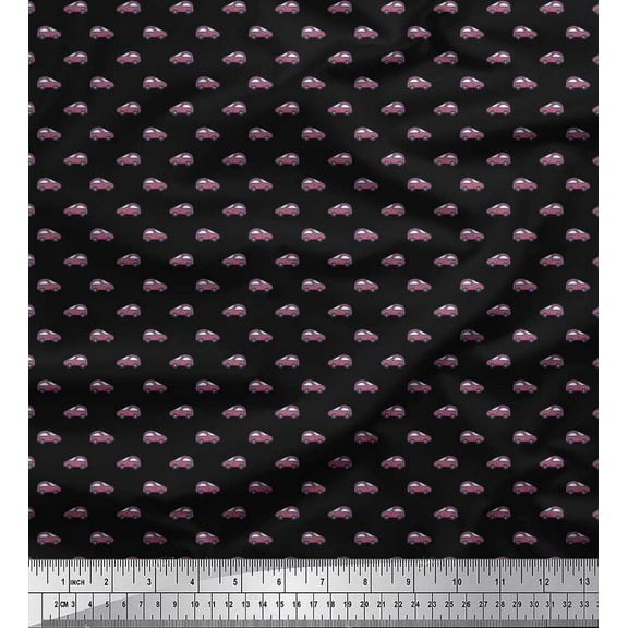 Soimoi Polyester Crepe Fabric Car Shirting Print Fabric by The Yard 42 Inch Wide