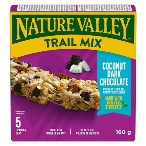 Nature Valley Chewy Trail Mix Granola Bars, Coconut Dark Chocolate, 5 ct, 160 g