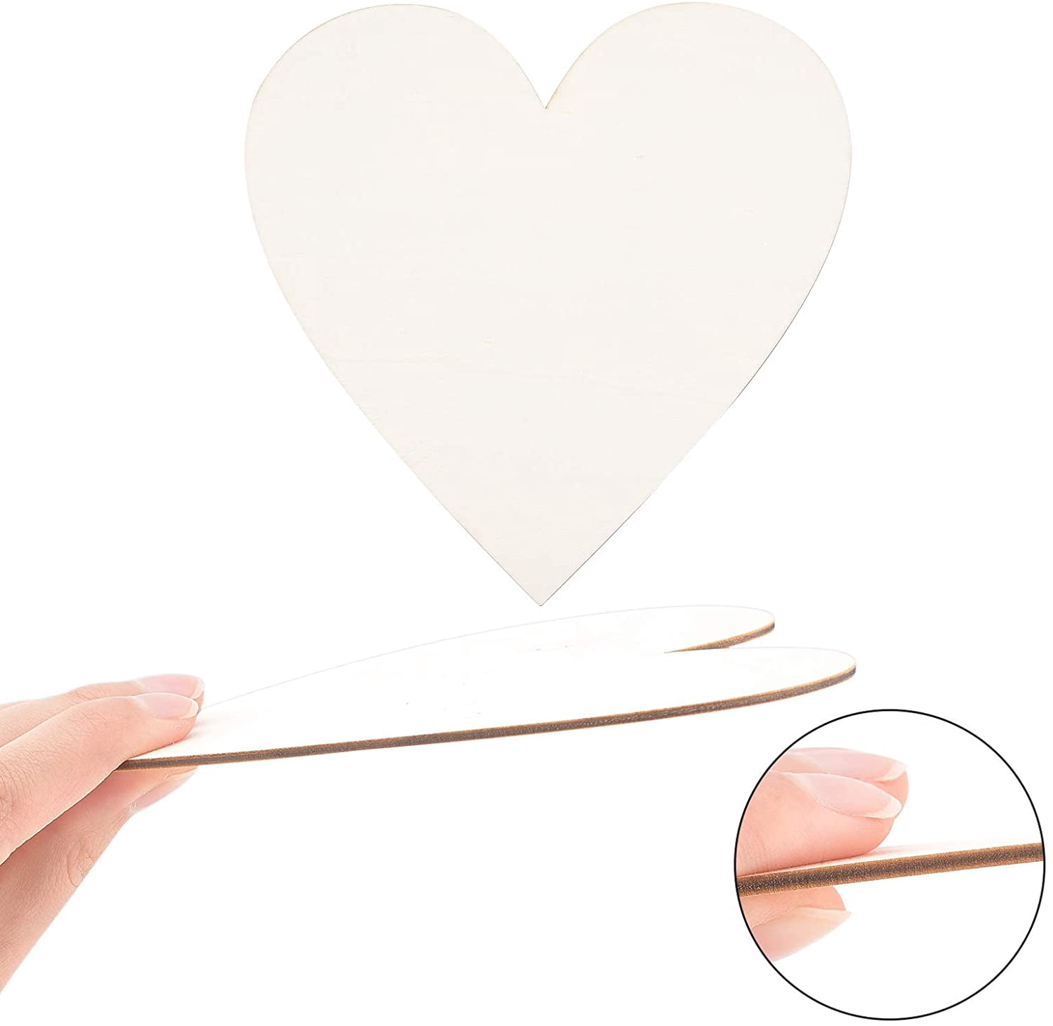 ABCISI Unfinished Wooden Hearts for Crafts, 10PCS 6 Inch Blank Unfinished Wood Craft Kit, Heart Slices Embellishments Ornaments for Christmas, Wedding, Valentine, DIY Supplies