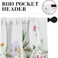 thumbnail image 5 of Spring Flower Kitchen Window Curtains Valance and Tier Set 36 Inch, Pink and Purple Floral 3 Piece Set Short Curtains for Window, Summer Window Treatment Tiers for Living Room Bedroom, 5 of 6