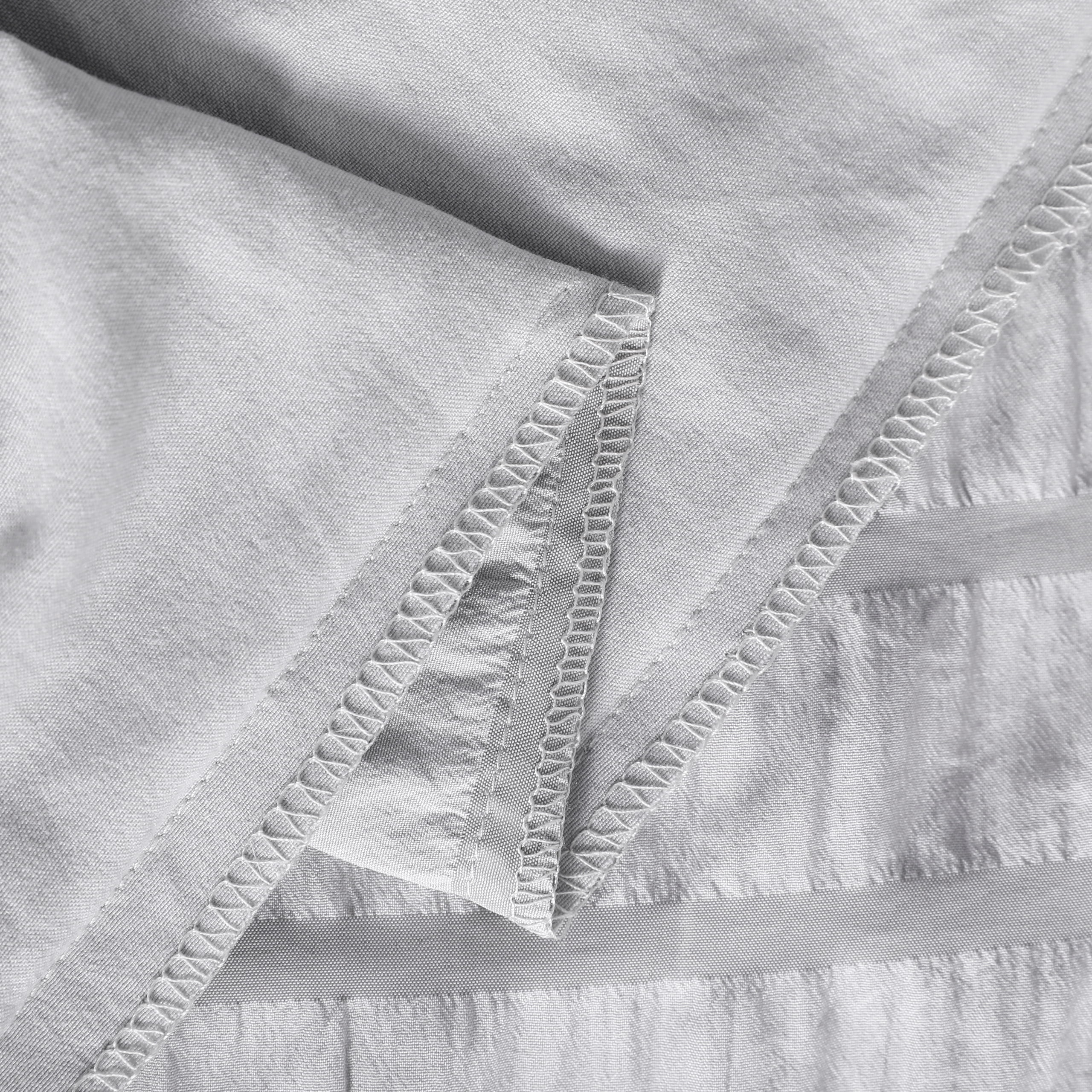 Flxxie Seersucker Textured Duvet Cover Pillow Sham Set with Corner Ties, Twin, Light Gray, 2-Pieces