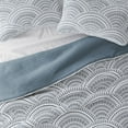 thumbnail image 3 of Noble Linens Dusk Blue 3 Piece Scallop Reversible Microfiber Quilt Set, Queen / Full, 3 of 8
