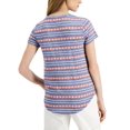 thumbnail image 3 of Style & Co Petite Stars Stripes Burnout T-Shirt Starry Blue Stripe PS, 3 of 4