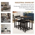 thumbnail image 6 of Black Marble Dining Table Set for 4, BTMWAY High Top Bar Table Set with Upholstered Stools, Counter Height Dining Table and Chairs Set for Kitchen, Metal Frame Breakfast Nook Table Set, N240, 6 of 9