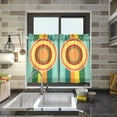 thumbnail image 4 of Yayeee Kitchen Curtains Tier Pair Light Filtering 27"x36" Rod Pocket Short Cafe Window Panel, Colorful Stripes, 4 of 7