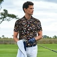 thumbnail image 4 of Daiia Daisies Flowers Pattern Men’s Polo Shirts,Solid Deck Shirt,Classic Fit, Breathable Cotton Polo for Casual and Sport Wear-Large, 4 of 7