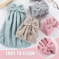 thumbnail image 4 of czcpp-4Pcs Bowknot Hanging Hand Dry Towels, Microfiber Coral Velvet Hand Towels with Hanging Loop, Super Absorbent Soft Cute Hand Towels, Hanging Hand Dry Towels for Kitchen Bathroom, 4 of 4