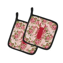 Caroline's Treasures BB1063-RS-PK-PTHD Beetle Shabby Chic Pink Roses Pair of Pot Holders , 7.5HX7.5W, multicolor