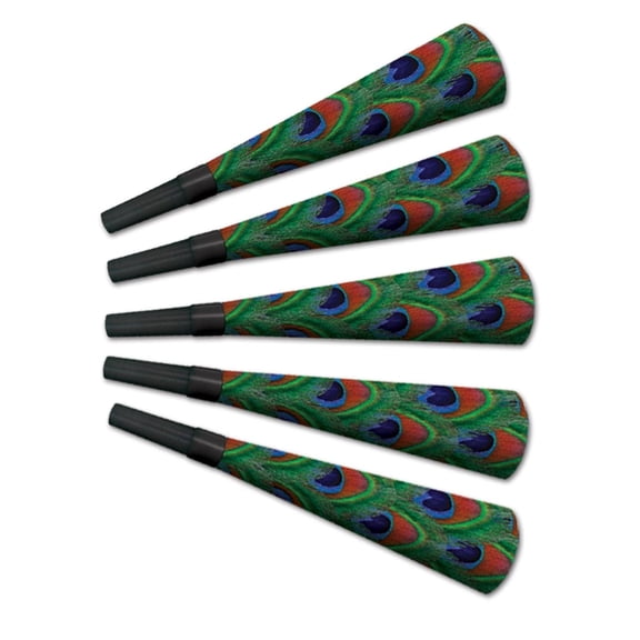 100 Pack Beistle Peacock Horns New Years Eve Noisemakers and Blowouts
