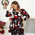 thumbnail image 5 of LARACE 3/4 Sleeve Shirts for Women Plus Size Tunic Dressy Top Loose Fit Flare T-Shirt Flower47_christmas 1X, 5 of 8
