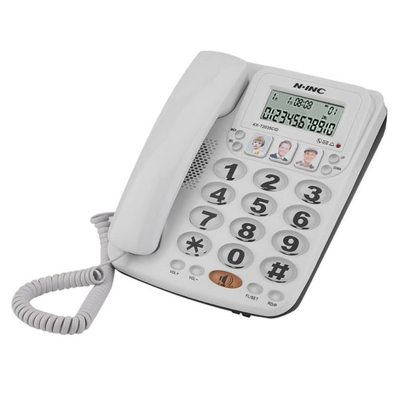 Téléphone Filaire 2 Lignes Fdit avec Haut-Parleur et Numéro d'Appel en Attente, Téléphone Filaire avec Répondeur
