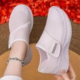 thumbnail image 5 of Women's Plus Size Breathable Mesh Slip-On Sneakers with Adjustable Strap, Lightweight Comfortable Casual Shoes, Footwear for Everyday Walking and Summer Activities White 36, 5 of 8