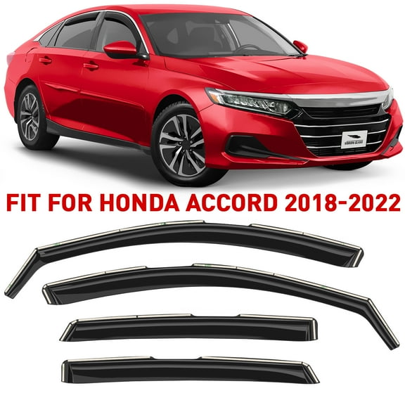 Voron Glass in-Channel Extra Durable Rain Guards for Honda Accord 2018-2022, Window Deflectors, Vent Window Visors, 4 Pieces - 200920