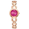 thumbnail image 5 of Reloj de pulsera de cuarzo redondo de aleación para mujer de moda, correa causal de rosa dorada (esfera verde), 5 of 5