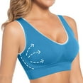 thumbnail image 4 of BiZtdJrK Mesh Sports Bras for Women High Support Breathable Bra with Support and Lift Plus Size Wireless Tank Bralette, Blue, XXXL, 4 of 5
