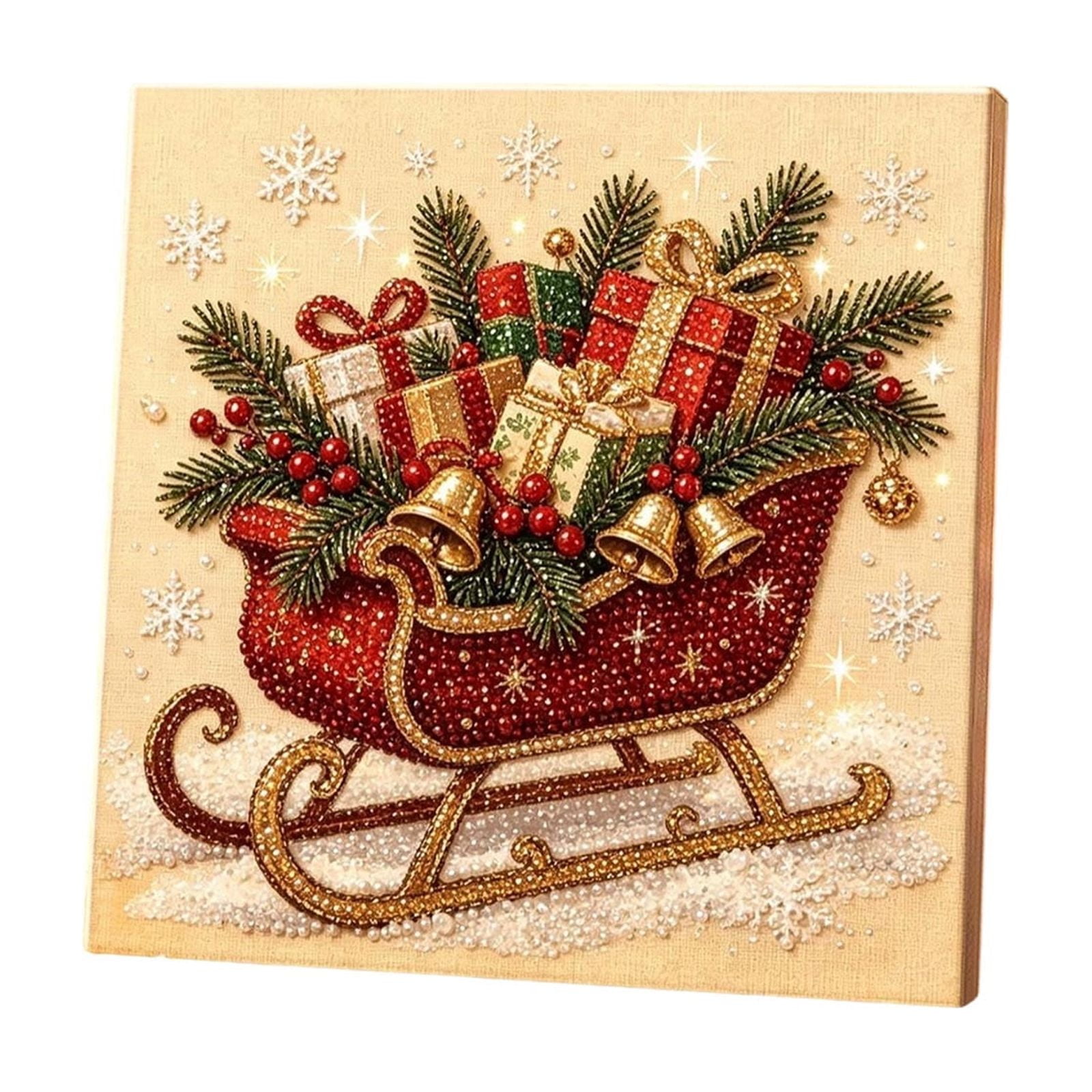 Cheapark Christmas Decorative Pearl Painting Holiday Home Wall Art Hanging Ornament Decor Gift