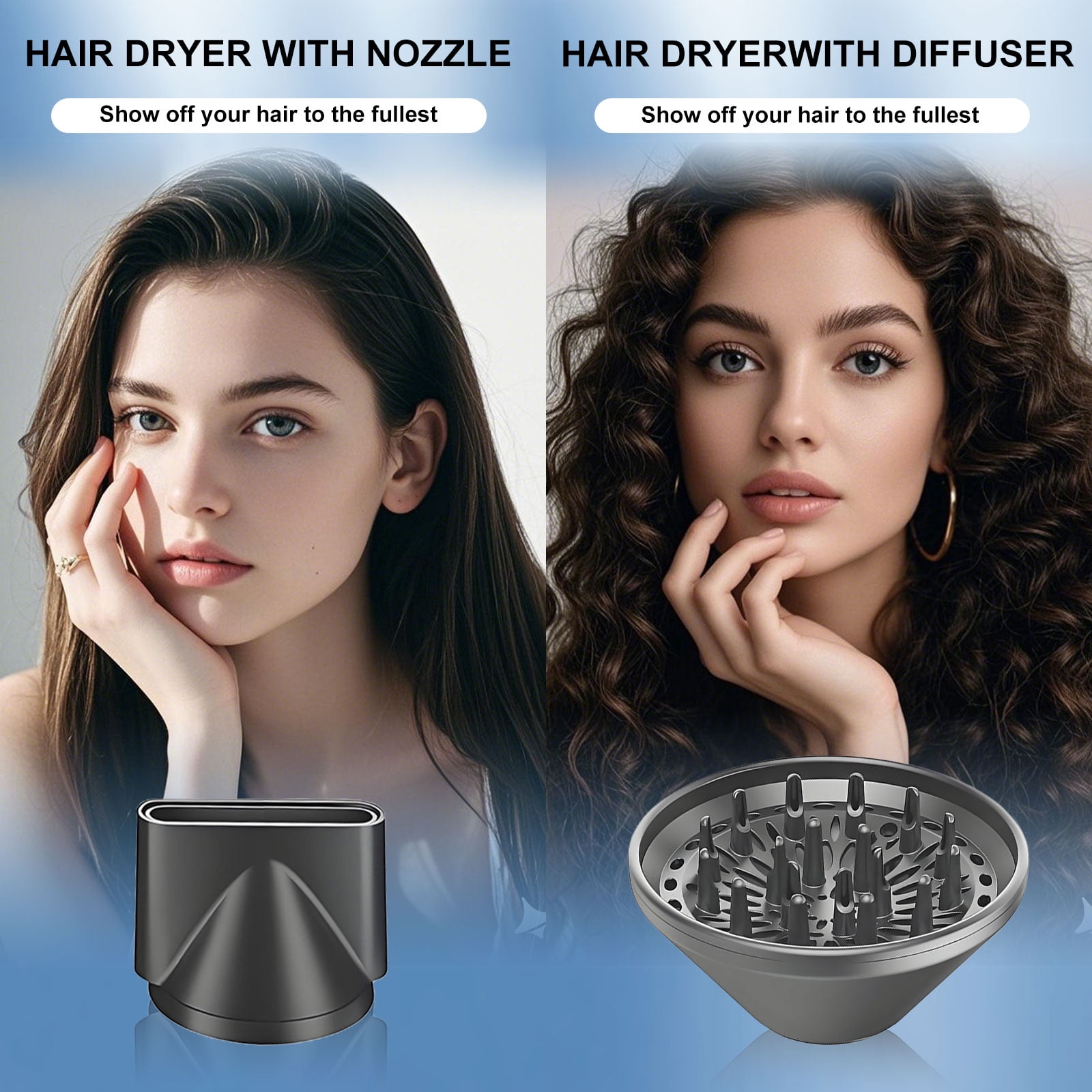 Rirool 1800W Ionic Hair Dryer with Diffuser, 2 Speed & 3 Heat Settings, Foldable Travel Blow Dryer, Frizz Control & Constant Temperature, Lightweight for Curly/Straight Hair, Crimson Purple