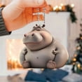 thumbnail image 2 of Christmas Hippo Ornaments for Tree,Christmas Tree Hanging Decoration,Christmas Decorations Indoor Farmhouse,Cute Hippo Nap Time Acrylic Pendant Key Chain Car Rearview Mirror Accessories Backpack, 2 of 7