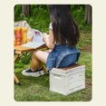 thumbnail image 2 of Camping Picnic Storage Box Foldable Car Backup Storage Box Multifunctional Plastics Box With Wooden Lid, 2 of 6