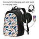 thumbnail image 2 of Easygdp Cute Sea Animals Mochila para Laptop de Viaje con Puerto USB, Mochila para Laptop con Puerto de Carga USB para Mujeres y Hombres, 2 of 7